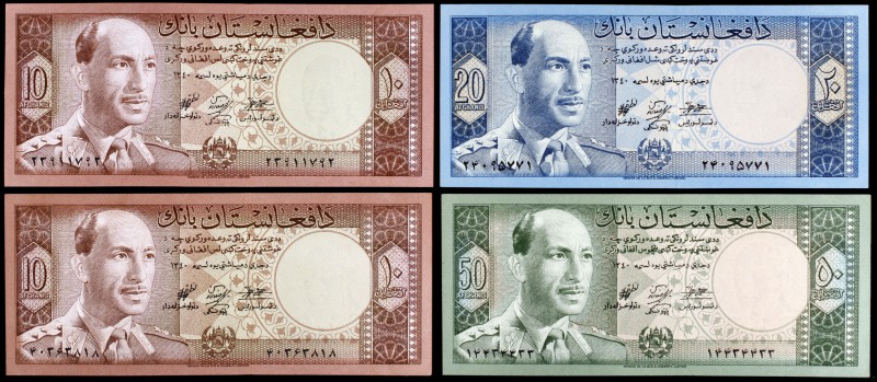 SH 1340 (1961). Afganistán. Banco de Afganistán. 10, 20 y 50 afghanis. (Pick. 37...