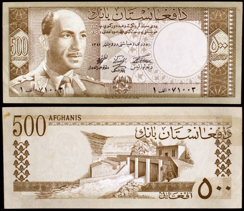 SH 1342 (1963). Afganistán. Banco de Afganistán. 500 afghanis. (Pick 41b). Rey M...