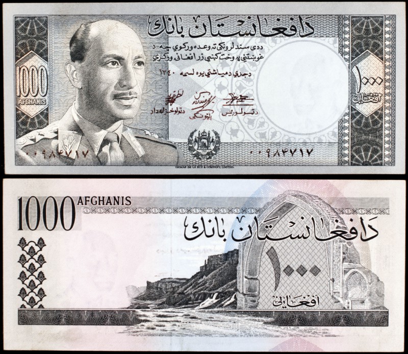 SH 1340 (1961). Afganistán. Banco de Afganistán. 1000 afghanis. (Pick 42a). Rey ...