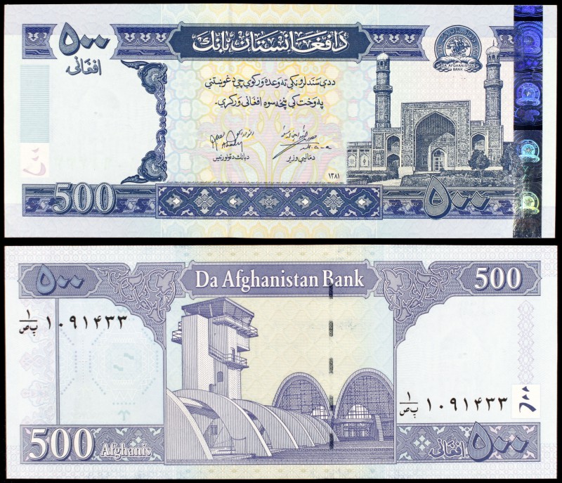 SH 1381 (2002). Afganistán. Banco de Afganistán. 500 afghanis. (Pick 71a). Khaja...
