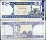 SH 1381 (2002). Afganistán. Banco de Afganistán. 500 afghanis. (Pick 71a). Khajah Abdullan Ausari de Herat / Torre de Control del Aeropuerto Internaci...