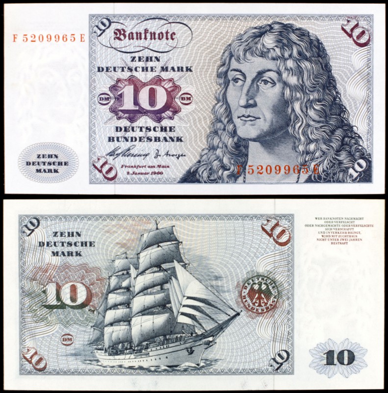 1960. Alemania Occidental. Banco Federal. 10 deutsche mark. (Pick 19a). 2 de ene...