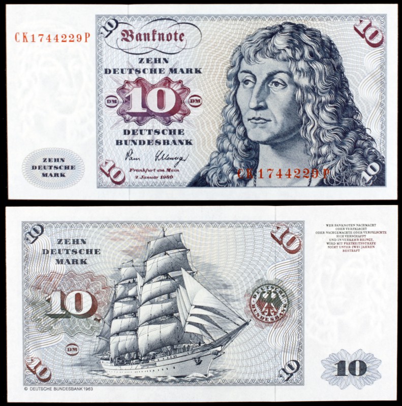 1980. Alemania Occidental. Banco Federal. 10 deutsche mark. (Pick 31d). 2 de ene...