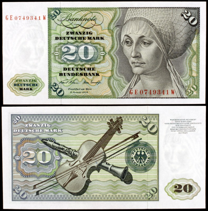1970. Alemania Occidental. Banco Federal. 20 deutsche mark. (Pick 32a). 2 de ene...