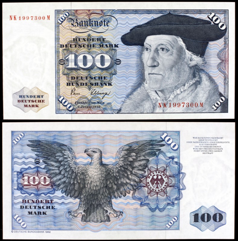 1980. Alemania Occidental. Banco Federal. 100 deutsche mark. (Pick 34d). 2 de en...