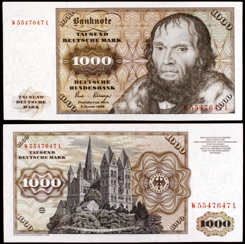 1980. Alemania Occidental. Banco Federal. 1000 deutsche mark. (Pick 36b). 2 de e...