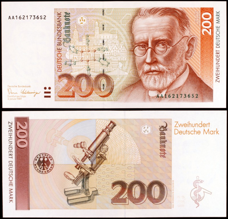 1989. Alemania Occidental. Banco Federal. 200 deutsche mark. (Pick 42). 2 de ene...