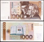 1991. Alemania Occidental. Banco Federal. 1000 deutsche mark. (Pick 44a). 1 de agosto, Wilhelm y Jakob Grimm. Raro. S/C-.