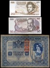 Austria. 3 billetes de distintos valores y fechas. MBC-/S/C.