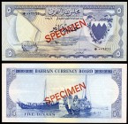 1964. Bahréin. Caja de Conversión. 5 dinars. (Pick 5s). SPECIMEN. Escaso. S/C.