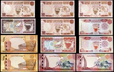 Bahréin. 12 billetes de distintos valores y fechas. S/C-/S/C.