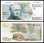 s/d (1982-92). Bélgica. Banco Nacional. 5000 francos. (Pick 145a). Guido Gezelle. Raro. S/C-.