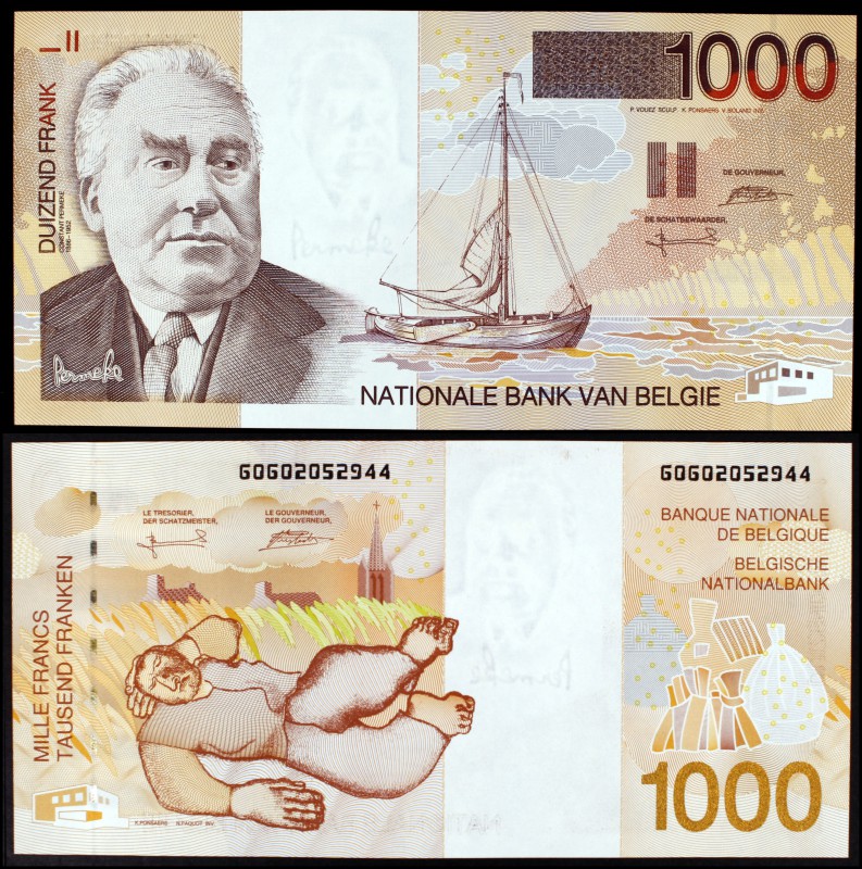 s/d (1997). Bélgica. Banco Nacional. 1000 francos. (Pick 150). Constant Permeke....