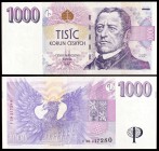 1996. República Checa. Banco Nacional. 1000 coronas. (Pick 15). Frantisek Palacky. Escaso. S/C.