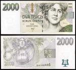 1999. República Checa. Banco Nacional. 2000 coronas. (Pick 22). Ema Destinnova. Raro. S/C.
