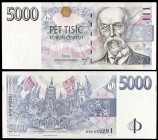 1999. República Checa. Banco Nacional. 5000 coronas. (Pick 23). Presidente Tomas Garrigue Masaryk. Raro. S/C.