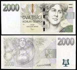 2007. República Checa. Banco Nacional. 2000 coronas. (Pick 26). Ema Destinnova. Muy escaso. S/C.