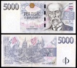 2009. República Checa. Banco Nacional. 5000 coronas. (Pick 27). Presidente Tomas Garrigue Masaryk. Raro. S/C.