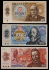 Checoslovaquia. 3 billetes de distintos valores y fechas. S/C.