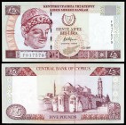 1997. Chipre. Banco Central. 5 libras. (Pick 58). 1 de febrero. S/C.