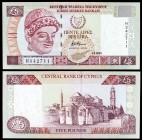 2001. Chipre. Banco Central. 5 libras. (Pick 61a). 1 de febrero. S/C.