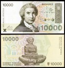 1992. Croacia. República. 10000 dinars. (Pick 25a). 15 de enero, Ruder Boskovic. S/C.