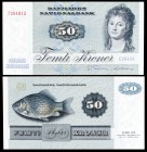 (19)84. Dinamarca. Banco Nacional. 50 coronas. (Pick 50f). Mrs. Ryberg. Escaso. S/C.