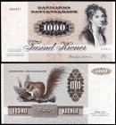 (19)92. Dinamarca. Banco Nacional. 1000 coronas. (Pick 53f). Thomasine Heiberg. Raro. S/C.