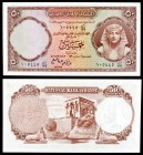 1960. Egipto. Banco Nacional. 50 piastras (Pick 29). Tutankamón. S/C-.
