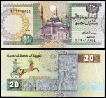 (19)87. Egipto. Banco Central. 20 libras. (Pick 52c). Mezquita de Mohammed Ali. S/C-.