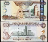 2000 / AH 1420. Emiratos Árabes Unidos. Banco Central. 1000 dirhams. (Pick 25b). Raro. S/C.