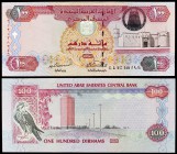 2006 / AH 1427. Emiratos Árabes Unidos. Banco Central. 100 dirhams. (Pick 30c). Dubai Trade Center. Escaso. S/C-.