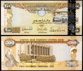 2004 / AH 1425. Emiratos Árabes Unidos. Banco Central. 200 dirhams. (Pick 31a). Banco Central en reverso. Escaso. S/C.