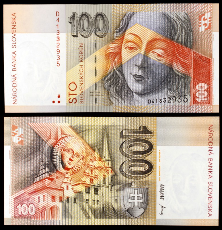 1993. Eslovaquia. Banco Nacional. 100 coronas. (Pick 22). 1 de septiembre Madona...
