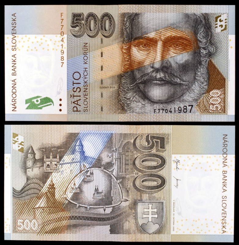 2000. Eslovaquia. Banco Nacional. 500 coronas. (Pick 31). 20 de octubre, Ludovit...