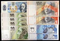 Eslovaquia. 9 billetes de distintos valores y fechas. S/C.