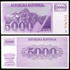 (19)92. Eslovenia. 5000 (Tolarjev). (Pick 10a). Escaso. S/C.