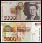 1993. Eslovenia. Banco de Eslovenia. 5000 tolarjev (Pick 19a). 1 de junio, Ivana Kobilca. Escaso. S/C.