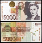 1997. Eslovenia. Banco de Eslovenia. 5000 tolarjev. (Pick 21a). 8 de octubre, Ivana Kobilca. S/C.