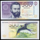 1991. Estonia. Banco de Estonia. 500 coronas. (Pick 75a). Carl Robert Jakobson. Escaso. S/C.
