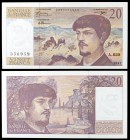 1993. Francia. Banco de Francia. 20 francos. (Pick 151f). Claude Debussy. S/C.