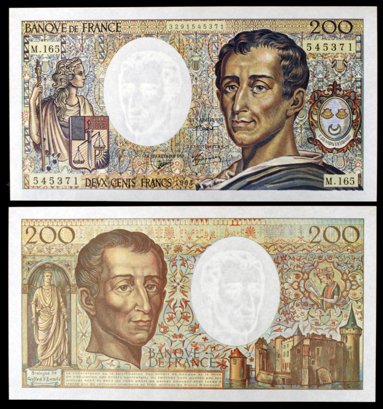 1994. Francia. Banco de Francia. 200 francos. (Pick 155f). Charles Barón de Mosn...