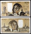 1975. Francia. Banco de Francia. 500 francos. (Pick 156c). 6 de noviembre, Blaise Pascal. Escaso. S/C-.
