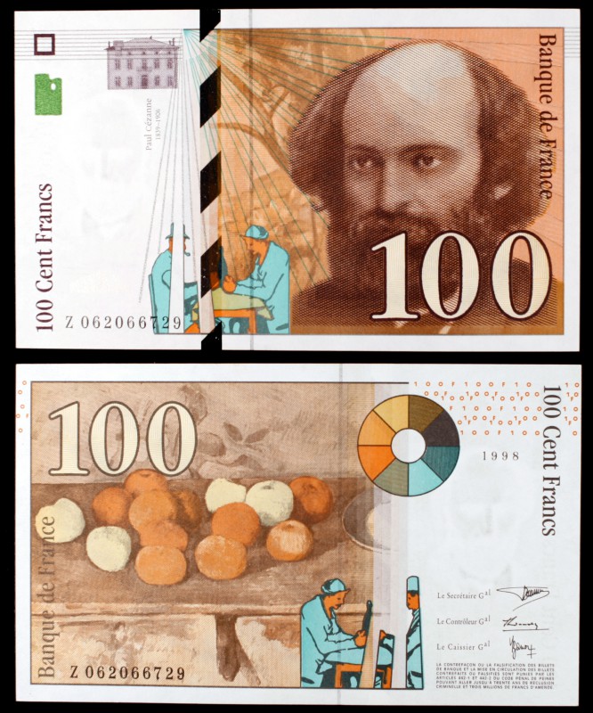 1998. Francia. Banco de Francia. 100 francos. (Pick 158a). Paul Cézanne. Escaso....