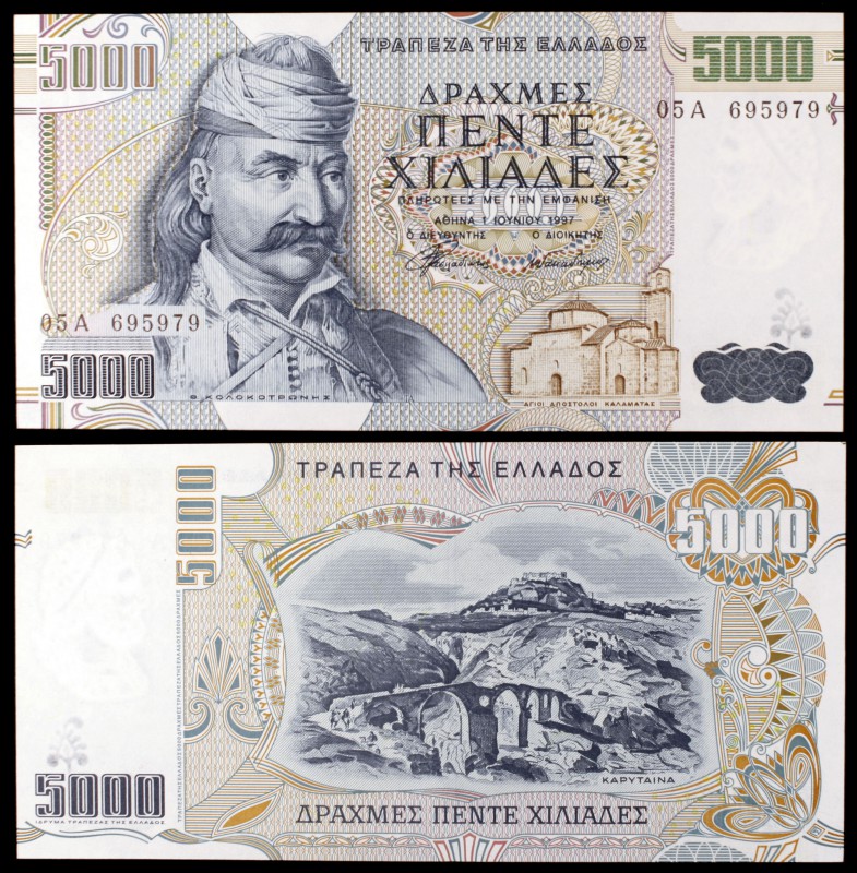 1997. Grecia. Banco de Grecia. 5000 dracmas. (Pick 205a). 1 de junio, T. Kolokot...