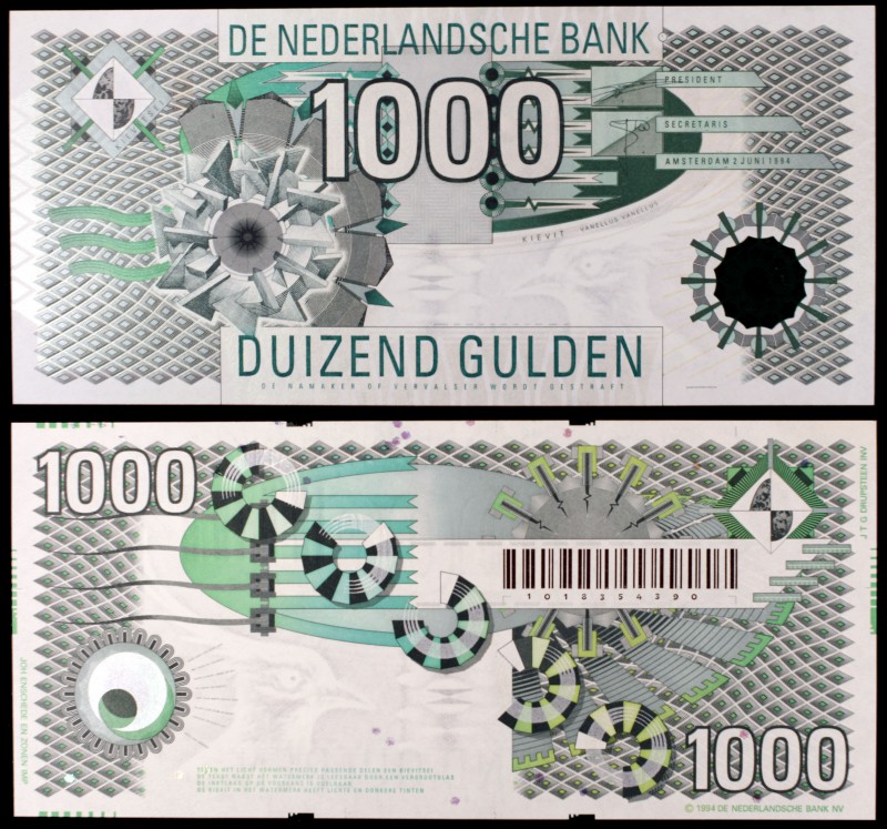 1994 (1996). Holanda. De Nederlandsche Bank. 1000 gulden. (Pick 102). 2 de junio...