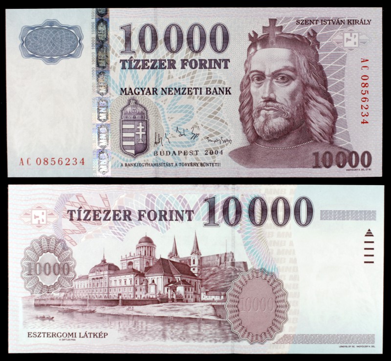 2004. Hungría. Banco Nacional. 10000 florines. (Pick 192c). Rey San Esteban. Ser...