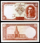 s/d (1944). Irán. Banco Melli Irán. 5 rials. (Pick 39). Shah Pahlavi. S/C-.