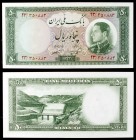 SH 1333 (1954) Irán. Banco Melli Irán. 50 rials. (Pick 66) Presa Krouhrang 3. S/C-.