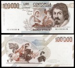 1983. Italia. Banco de Italia. 100000 liras. (Pick 110b). 1 de septiembre, Caravaggio. Muy escaso. S/C.